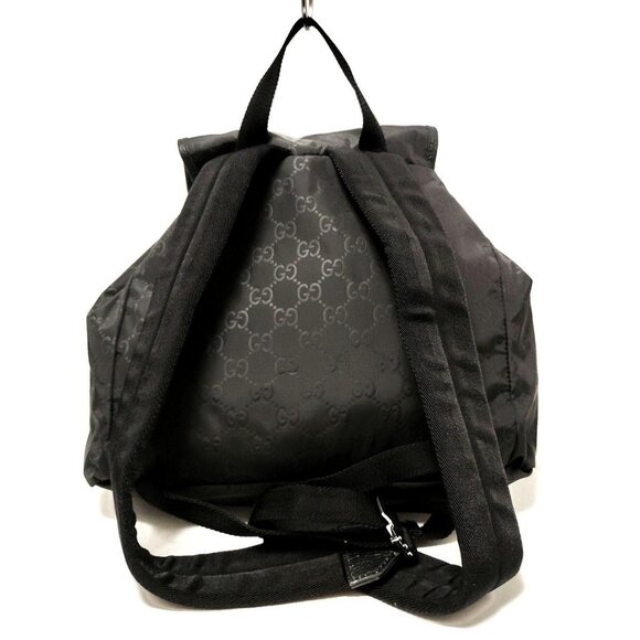 Auth GUCCI GG 510343 Black Nylon Leather Backpack - Picture 2 of 9